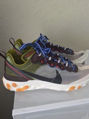 Nike React Element Sneakers - Olive Green, Gray, Black, Blue